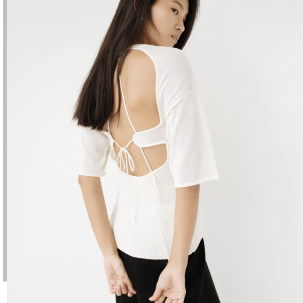 NWT Christopher Esber The Back Knit Tee | Open Back Designer Top | Size Large